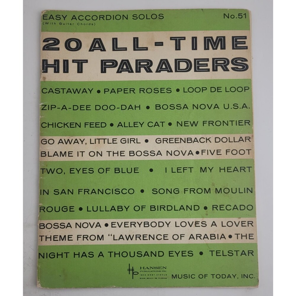 1963 Vintage Sheet Music Book 20 All Time Hit Paraders Collection #SM3